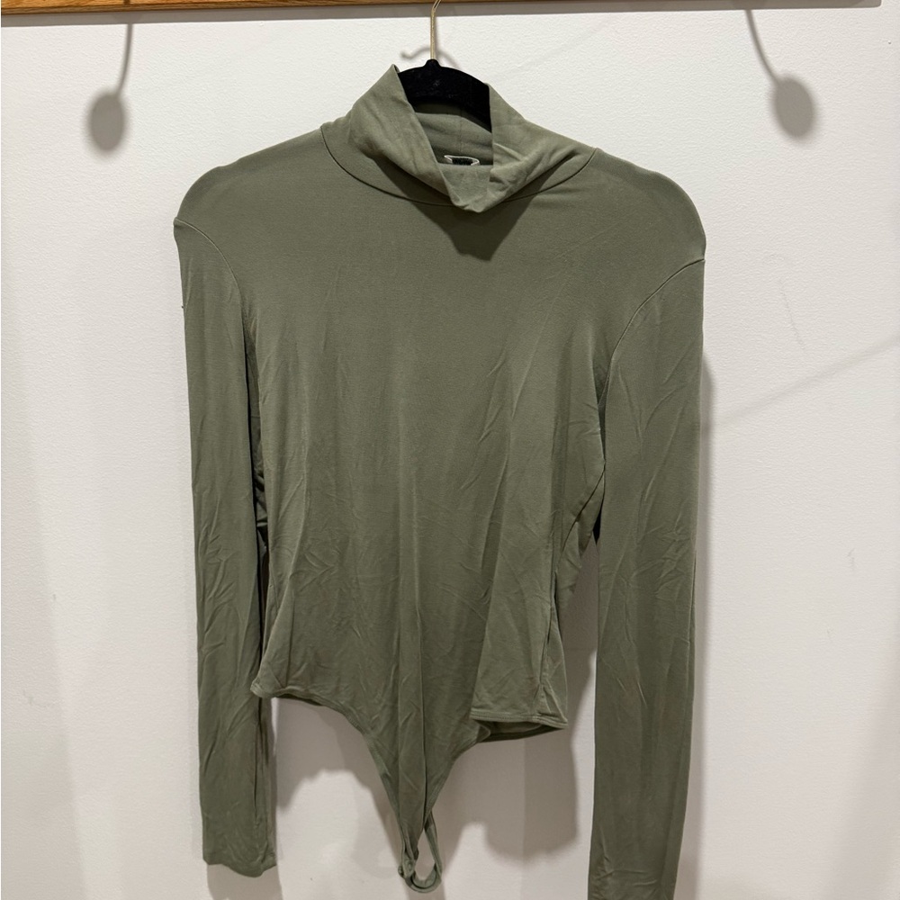 Wilfred Olive Green Long Sleeve Bodysuit with Turtleneck